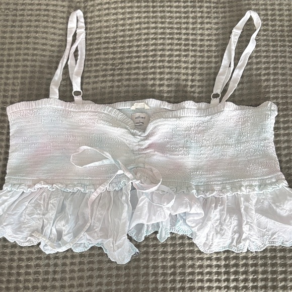 White Ruffled Crop Top - Picture 1 of 1